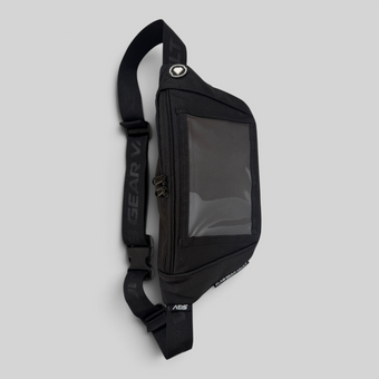 Slab Gear Vault V2 black graded card display crossbody bag, front view